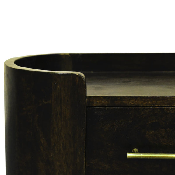 English Elm Artisan Solid Mango Wood Floating Nightstand with Curved Edge and Mocha Finish B182P443504