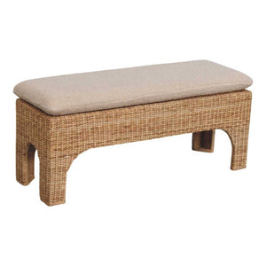 English Elm Rattan Solid Wood Bench Handcrafted Mid-century Console for Entryway or Bedroom B182P447433