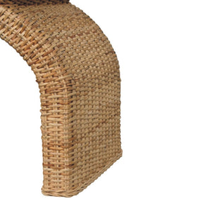 English Elm Rattan Weave Boucle Upholstered Bench with Solid Wood Frame for Bedroom Entryway B182P447434