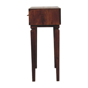 English Elm Solid Wood Handcrafted Console Table with Textured Panels for Entryway or Hallway B182P490908