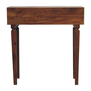 English Elm Solid Wood Handcrafted Console Table with Textured Panels for Entryway or Hallway B182P490908