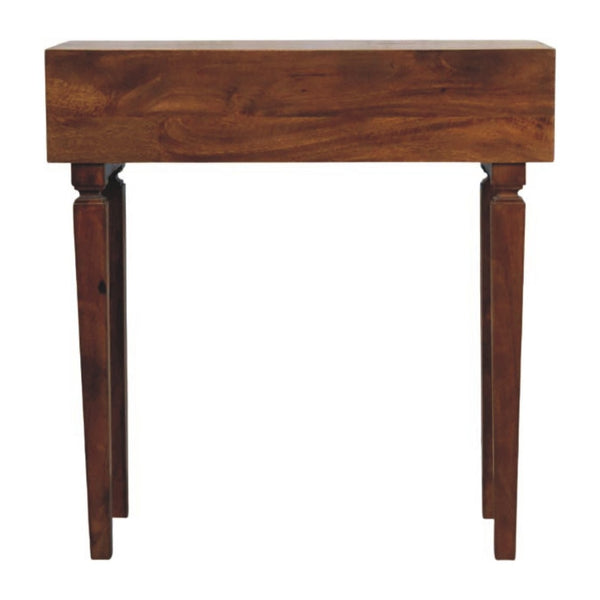 English Elm Solid Wood Handcrafted Console Table with Textured Panels for Entryway or Hallway B182P490908
