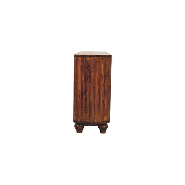 English Elm Solid Wood Handcrafted Sideboard with Curved Silhouette for Dining or Entryway B182P490909