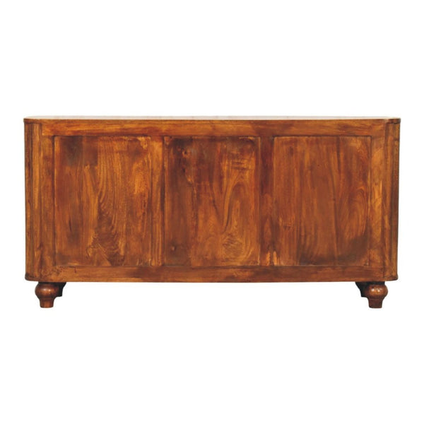 English Elm Solid Wood Handcrafted Sideboard with Curved Silhouette for Dining or Entryway B182P490909