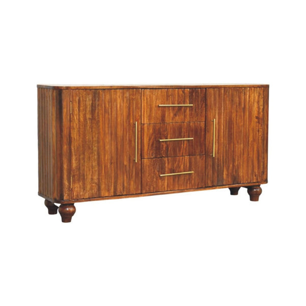 English Elm Solid Wood Handcrafted Sideboard with Curved Silhouette for Dining or Entryway B182P490909