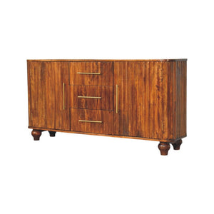 English Elm Solid Wood Handcrafted Sideboard with Curved Silhouette for Dining or Entryway B182P490909