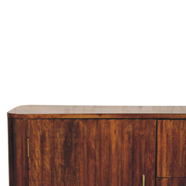 English Elm Solid Wood Handcrafted Sideboard with Curved Silhouette for Dining or Entryway B182P490909