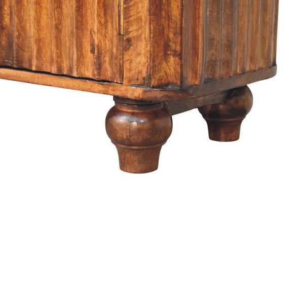 English Elm Solid Wood Handcrafted Sideboard with Curved Silhouette for Dining or Entryway B182P490909