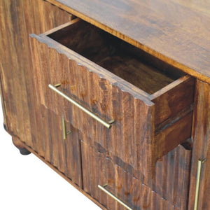 English Elm Solid Wood Handcrafted Sideboard with Curved Silhouette for Dining or Entryway B182P490909