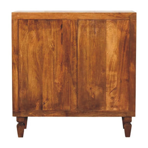 English Elm Solid Wood Hand Carved Storage Cabinet with Decorative Relief Panels for Entryway B182P490910
