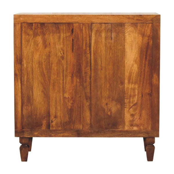 English Elm Solid Wood Hand Carved Storage Cabinet with Decorative Relief Panels for Entryway B182P490910