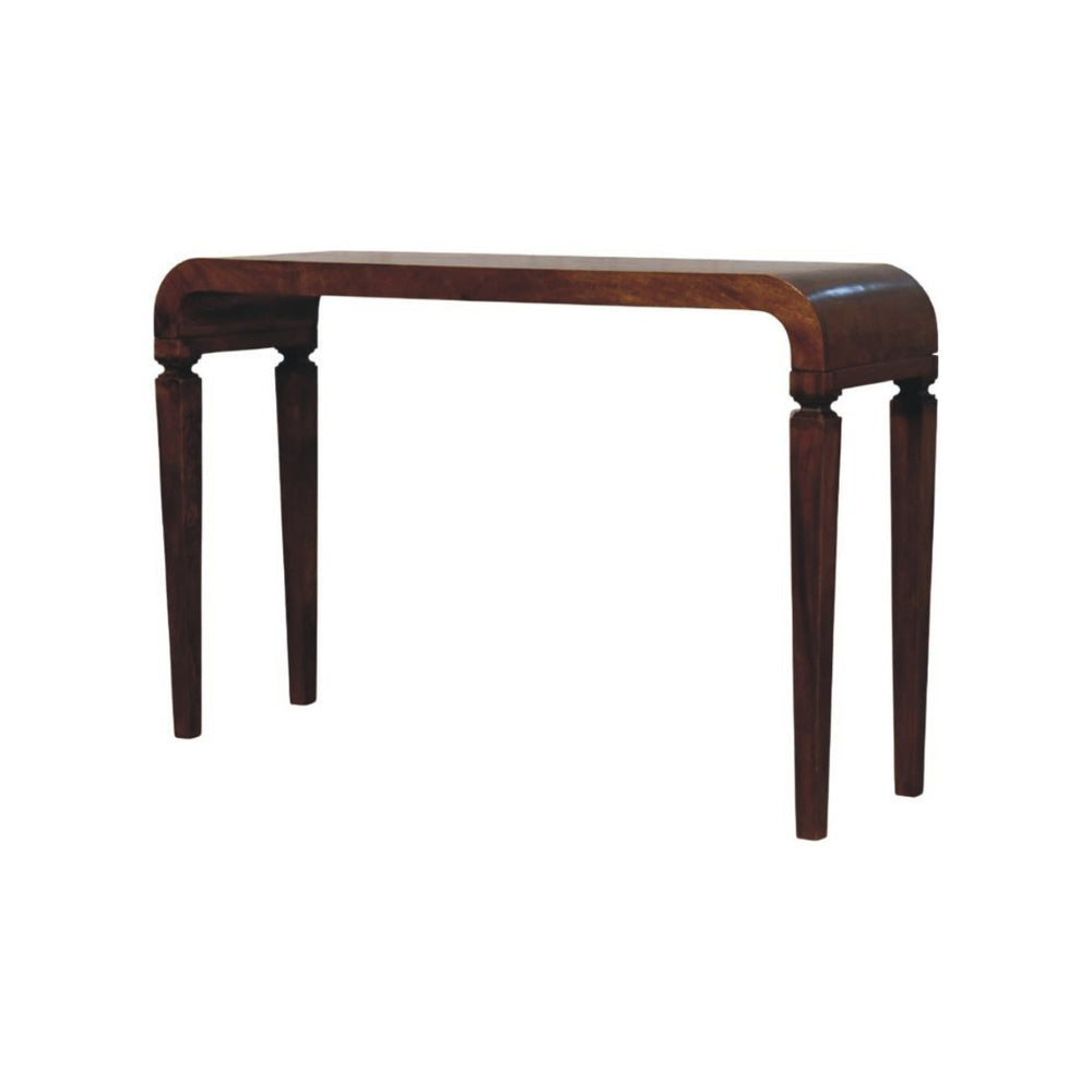 English Elm Solid Wood Handcrafted Curved Console Table for Entryways Hallways and Sofa Backs B182P490911