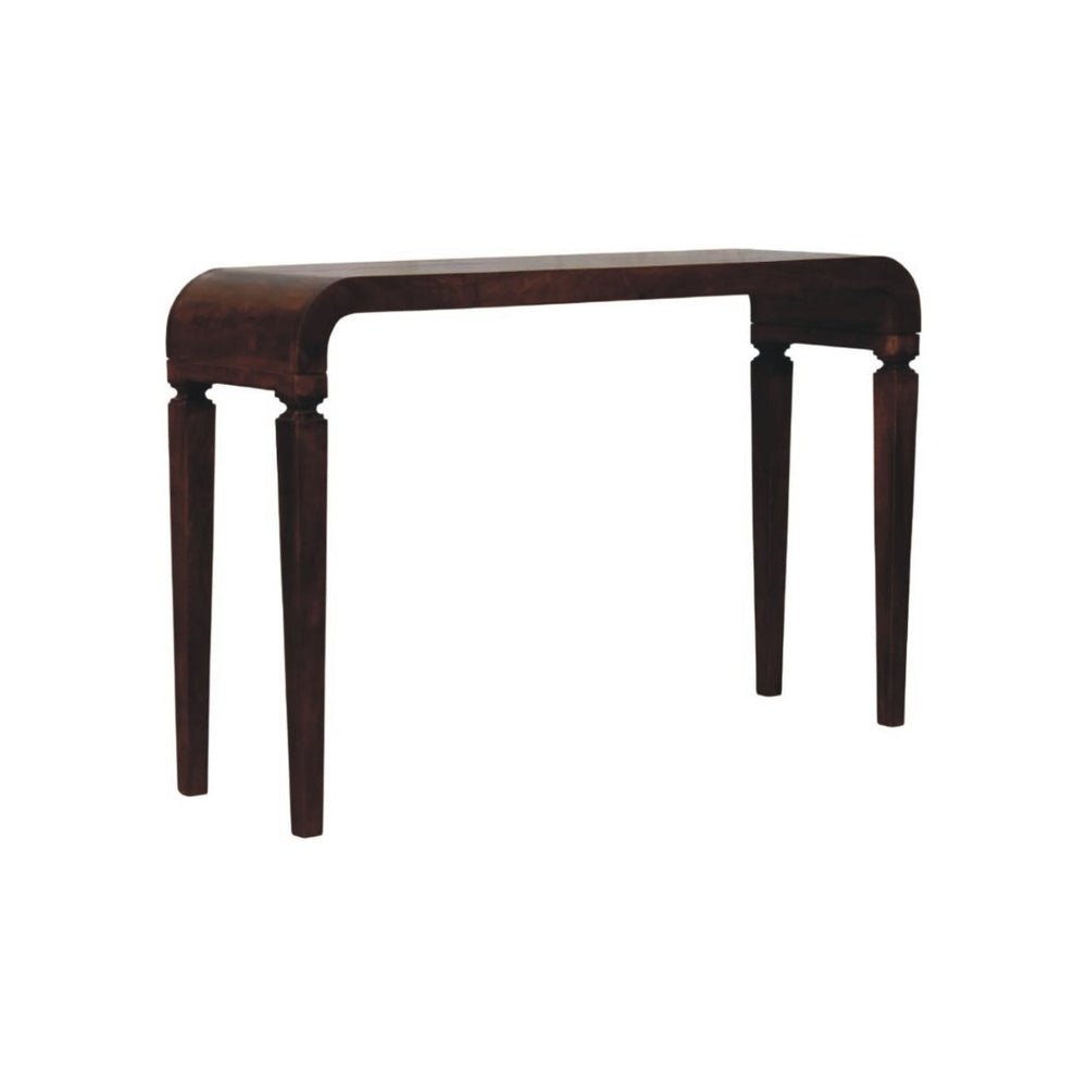 English Elm Solid Wood Handcrafted Curved Console Table for Entryways Hallways and Sofa Backs B182P490911