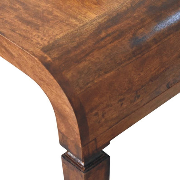 English Elm Solid Wood Handcrafted Curved Console Table for Entryways Hallways and Sofa Backs B182P490911