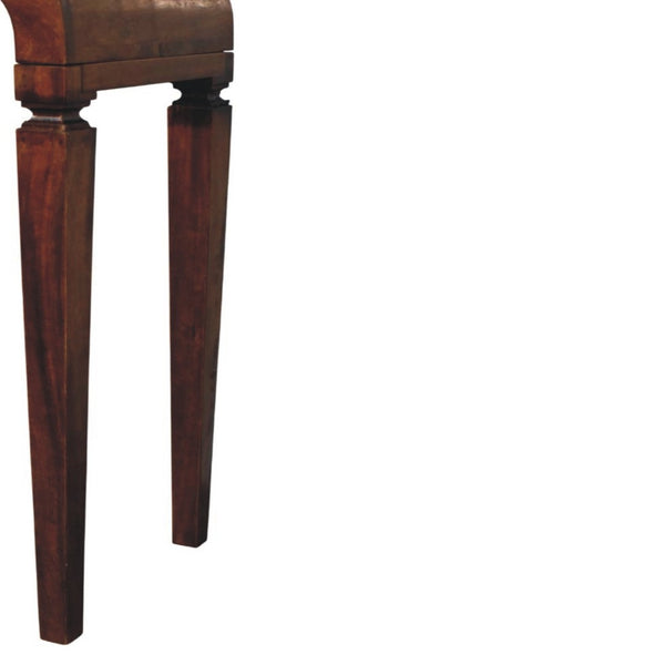 English Elm Solid Wood Handcrafted Curved Console Table for Entryways Hallways and Sofa Backs B182P490911