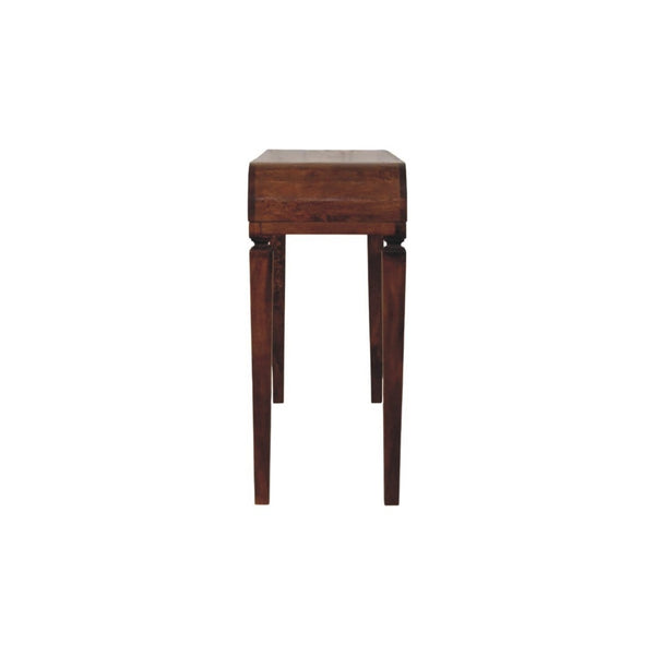 English Elm Solid Wood Handcrafted Curved Console Table for Entryways Hallways and Sofa Backs B182P490911