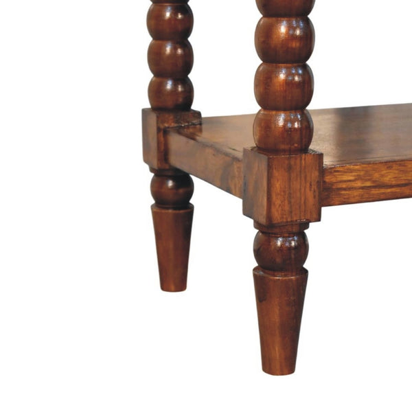 English Elm Solid Wood Handmade Spindle Leg Side Table with Drawer for Bedroom or Living Room B182P490912