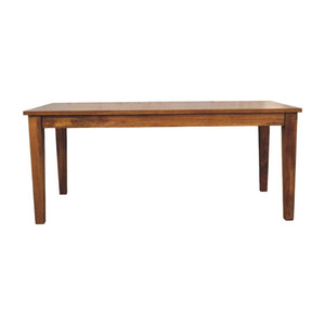 English Elm Solid Handcrafted Teak Wood Dining Table Seats Six with Warm Natural Grain Finish B182P490916