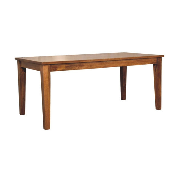 English Elm Solid Handcrafted Teak Wood Dining Table Seats Six with Warm Natural Grain Finish B182P490916