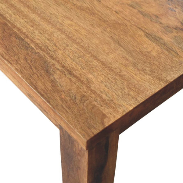 English Elm Solid Handcrafted Teak Wood Dining Table Seats Six with Warm Natural Grain Finish B182P490916