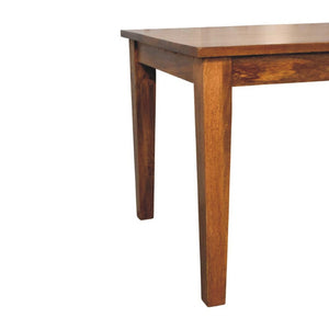 English Elm Solid Handcrafted Teak Wood Dining Table Seats Six with Warm Natural Grain Finish B182P490916
