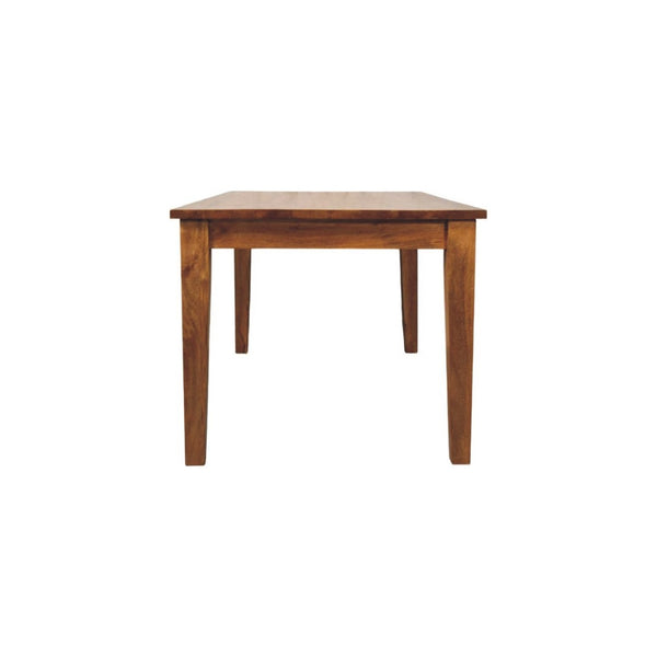 English Elm Solid Handcrafted Teak Wood Dining Table Seats Six with Warm Natural Grain Finish B182P490916