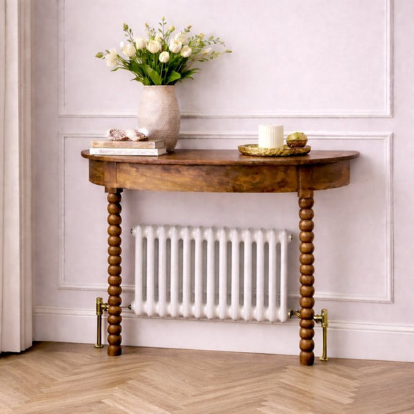 English Elm Solid Wood Spindle Radiator Console Table Handcrafted Entryway Accent Shelf B182P490919