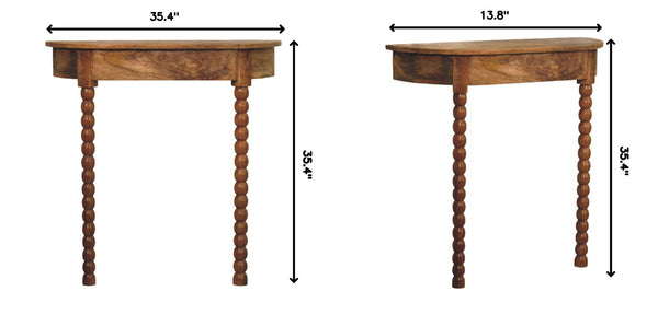 English Elm Solid Wood Spindle Radiator Console Table Handcrafted Entryway Accent Shelf B182P490919