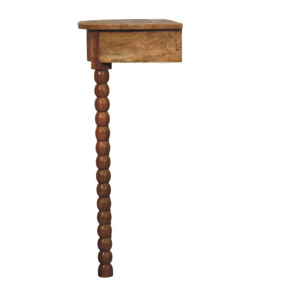 English Elm Solid Wood Spindle Radiator Console Table Handcrafted Entryway Accent Shelf B182P490919