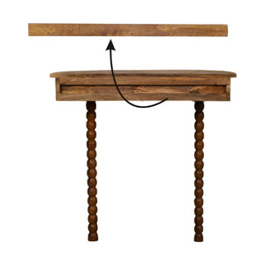 English Elm Solid Wood Spindle Radiator Console Table Handcrafted Entryway Accent Shelf B182P490919