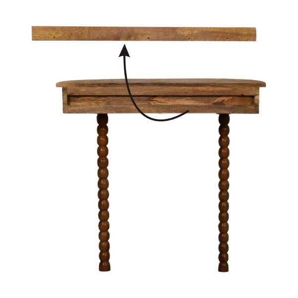 English Elm Solid Wood Spindle Radiator Console Table Handcrafted Entryway Accent Shelf B182P490919