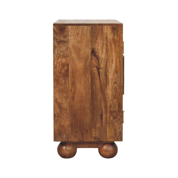 English Elm Solid Wood Handcrafted Rattan Sideboard with Arched Doors for Bohemian Living Rooms B182P490938