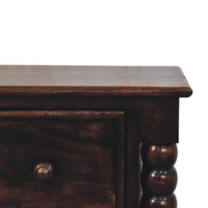 English Elm Solid Wood Handcrafted Spindle Leg Nightstand for Farmhouse and Cottage Bedrooms B182P490945