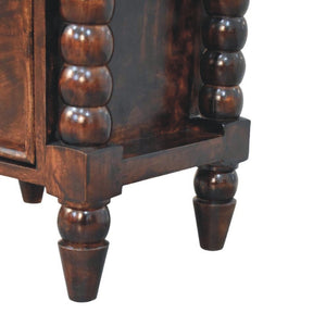 English Elm Solid Wood Handcrafted Spindle Leg Nightstand for Farmhouse and Cottage Bedrooms B182P490945