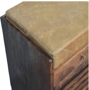 English Elm Solid Wood Handcrafted Entryway Bench with Built-in Shoe Storage for Mudrooms B182P490951