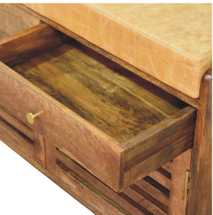 English Elm Solid Wood Handcrafted Entryway Bench with Built-in Shoe Storage for Mudrooms B182P490951