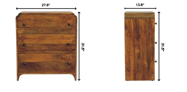 English Elm Solid Wood Storage Chest with Scalloped Detailing Handcrafted for Bedroom or Entryway B182P490952