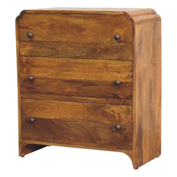 English Elm Solid Wood Storage Chest with Scalloped Detailing Handcrafted for Bedroom or Entryway B182P490952