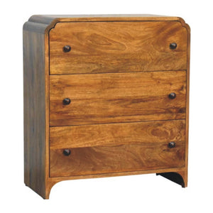 English Elm Solid Wood Storage Chest with Scalloped Detailing Handcrafted for Bedroom or Entryway B182P490952