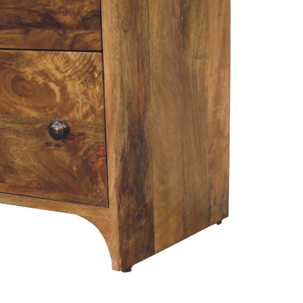 English Elm Solid Wood Storage Chest with Scalloped Detailing Handcrafted for Bedroom or Entryway B182P490952