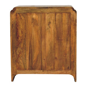 English Elm Solid Wood Storage Chest with Scalloped Detailing Handcrafted for Bedroom or Entryway B182P490952