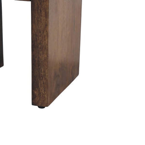 English Elm Solid Wood Handcrafted Curved Nightstand Sculptural Artisan Bedside Table for Modern Bedroom B182P490953