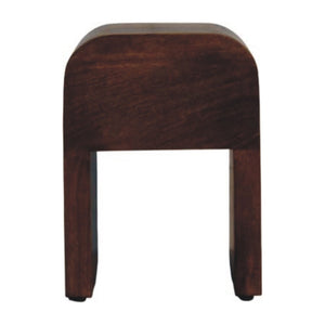 English Elm Solid Wood Handcrafted Curved Nightstand Sculptural Artisan Bedside Table for Modern Bedroom B182P490953