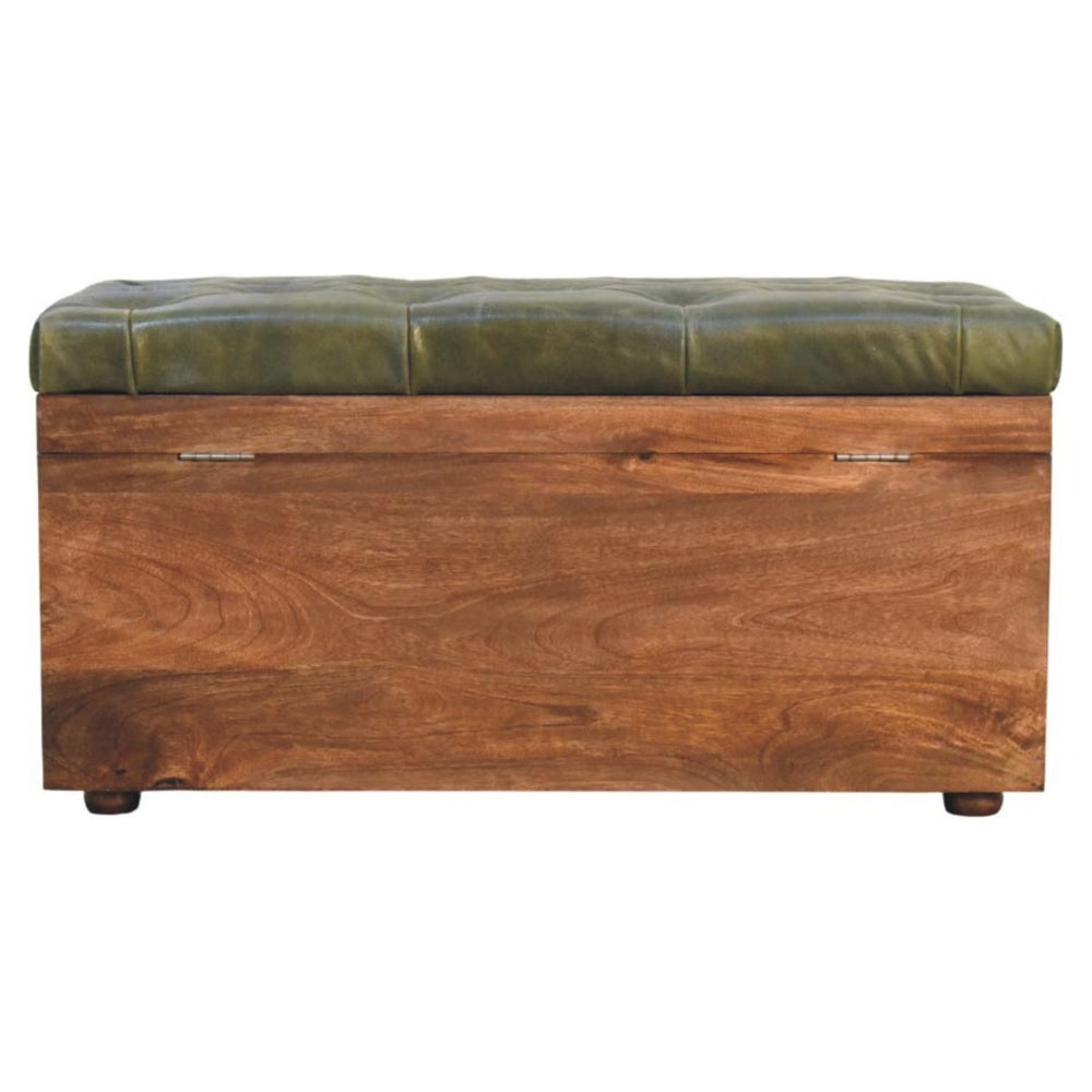 English Elm Solid Wood Handcrafted Storage Bench with Lift Top for Entryway or Bedroom Accent B182P490954