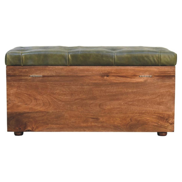English Elm Solid Wood Handcrafted Storage Bench with Lift Top for Entryway or Bedroom Accent B182P490954