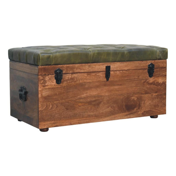 English Elm Solid Wood Handcrafted Storage Bench with Lift Top for Entryway or Bedroom Accent B182P490954