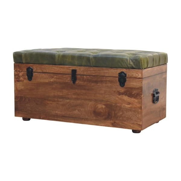 English Elm Solid Wood Handcrafted Storage Bench with Lift Top for Entryway or Bedroom Accent B182P490954