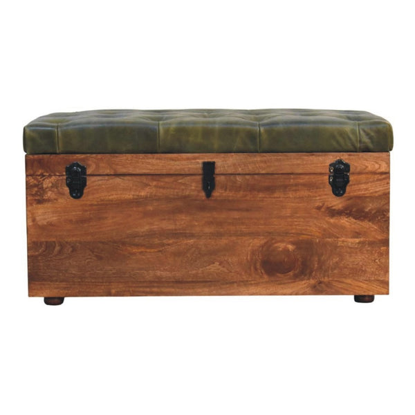 English Elm Solid Wood Handcrafted Storage Bench with Lift Top for Entryway or Bedroom Accent B182P490954