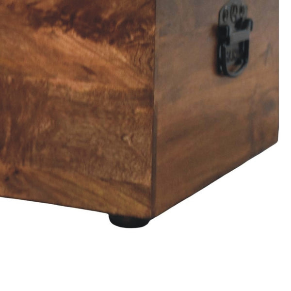 English Elm Solid Wood Handcrafted Storage Bench with Lift Top for Entryway or Bedroom Accent B182P490954