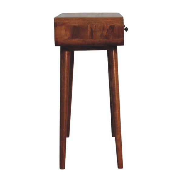 English Elm Solid Wood Handcrafted Two Drawer Entryway Console Table with Curved Apron Detail B182P490955